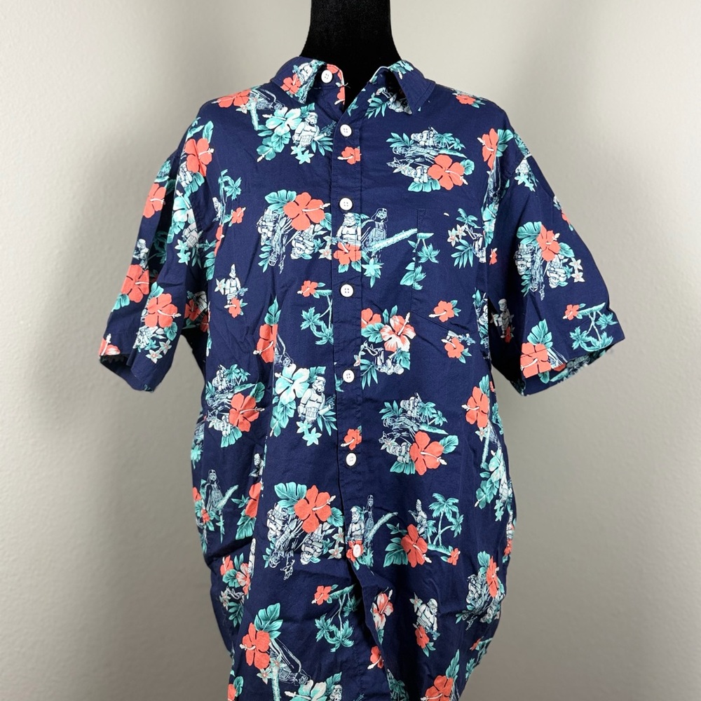 Star Wars Mens Hawaiian Cmao Aloha Shirt L- Stormtroopers - Picture 11 of 12